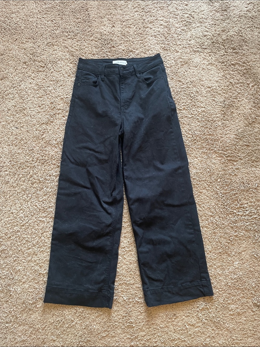 Carly Jean Los Angeles Black High-Rise Pants Wide Leg Jeans